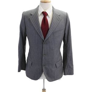 Tombolini Mens Striped Three Button Blazer Jacket Marble Gray Size 36